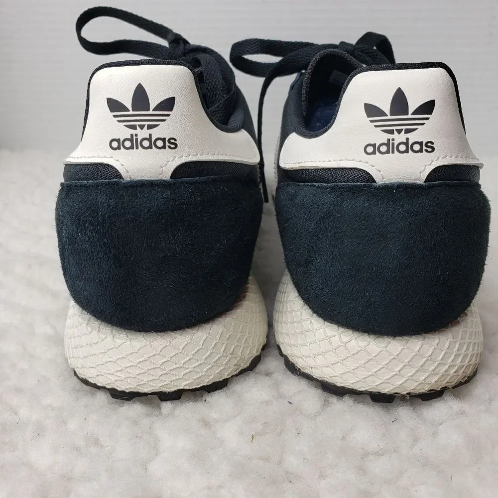 adidas Forest Grove Mens Sneaker Size 11 Black Suede Shoes